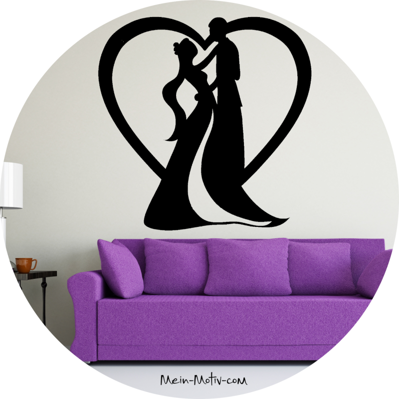 Preview: Wandtattoo 15002 Hochzeit mit Herz